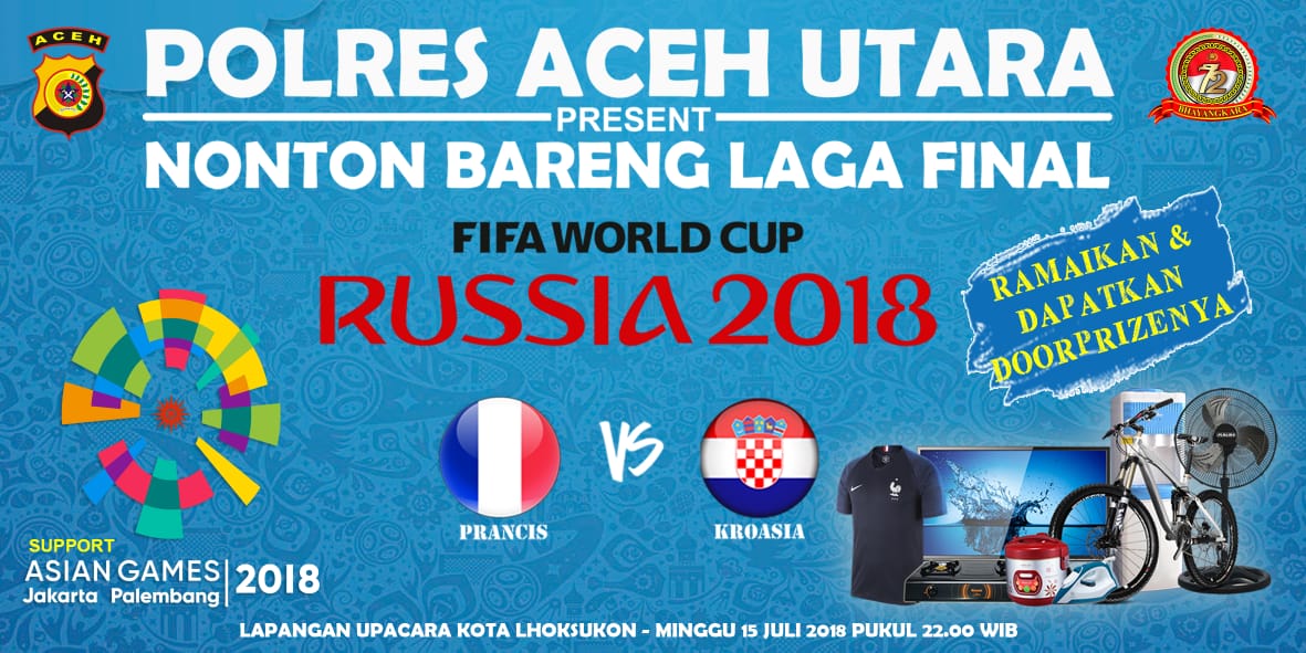 Yuk Nonton Final Piala Dunia Bareng Polres Aceh Utara, Banyak Doorprizenya