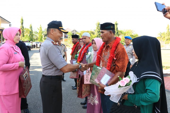 Masuk Masa Purna Bhakti, 3 Personel Polres Aceh Utara dilepas dengan Upacara
