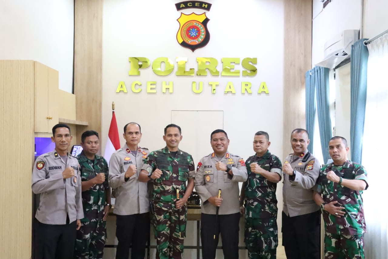 Bertujuan untuk bersilaturahmi dan untuk meningkatkan sinergitas TNI-Polri,  Dandim 0103/Aut, Letkol Inf Hendrasari Nurhono S.I.P., M.I.P.,  berkunjung ke polres Aceh Utara
