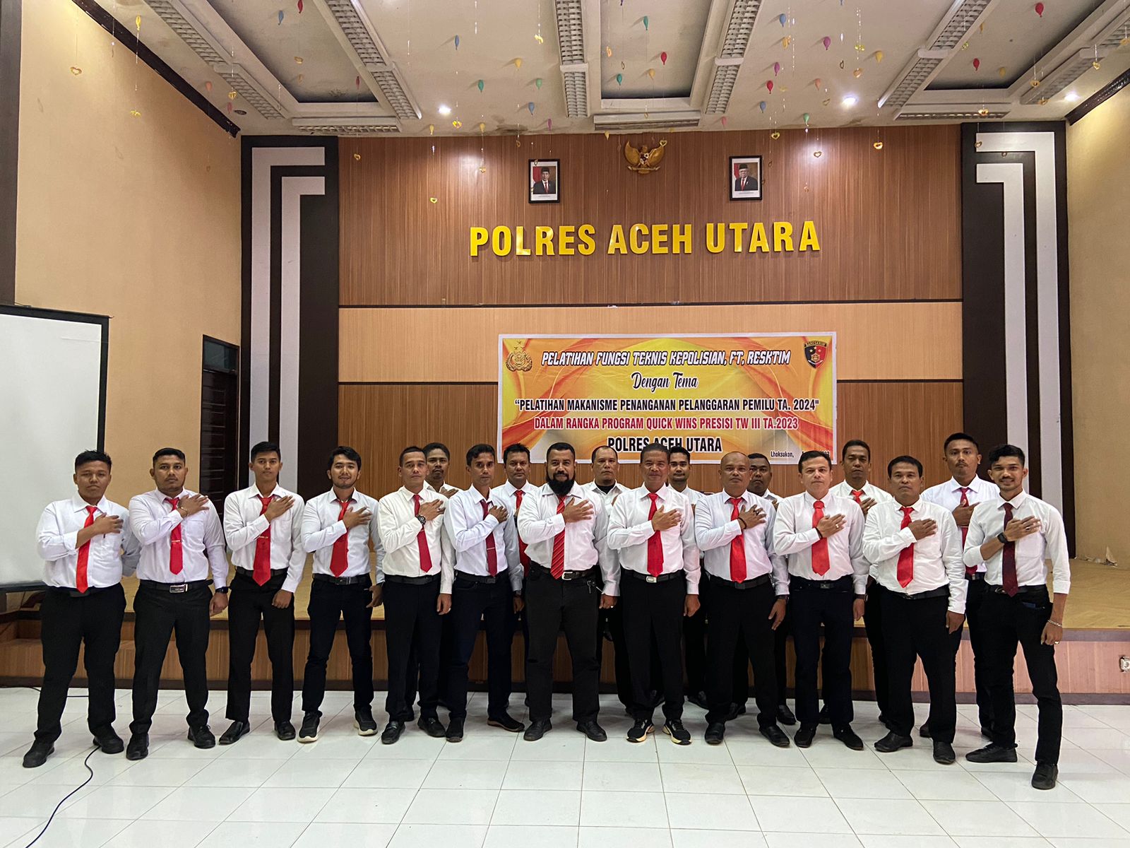 Polres Aceh Utara Gelar Pelatihan Fungsi Teknis Reskrim Terkait Pelanggaran Pemilu